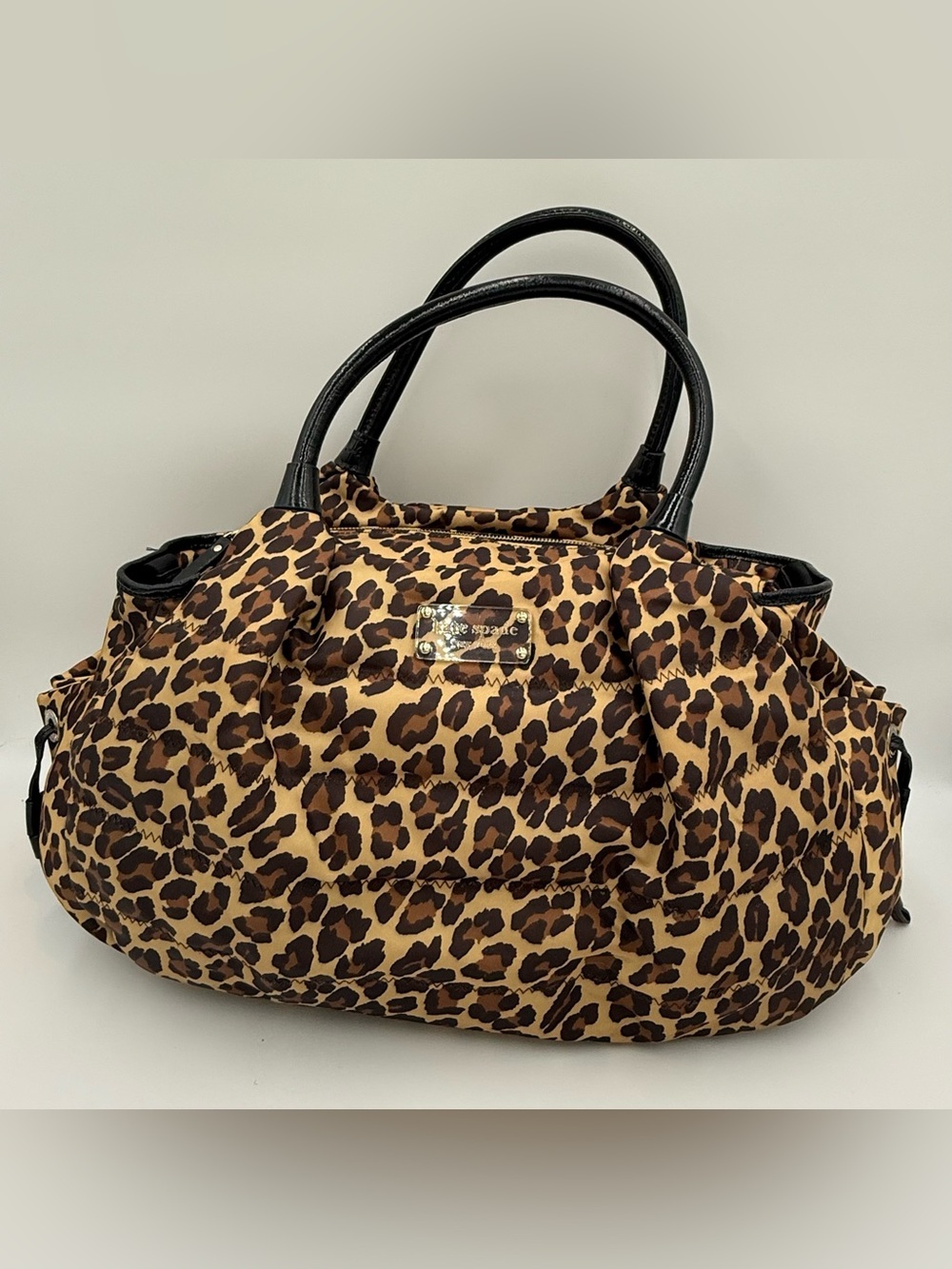 Kate Spade Leopard Stevie Nylon Diaper Bag